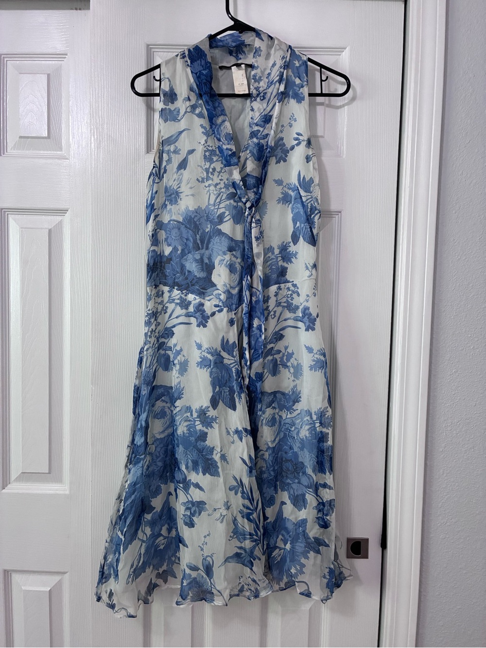 Les Copains 100% Silk Floral Cottagecore Midi Dress US M Vintage